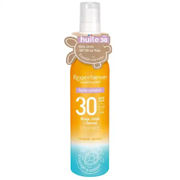 Respectueuse Solaire Huile Spf30 Bio 100ml