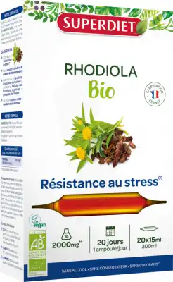 Superdiet Rhodiola Bio Solution Buvable 20 Ampoules/15ml à Annecy