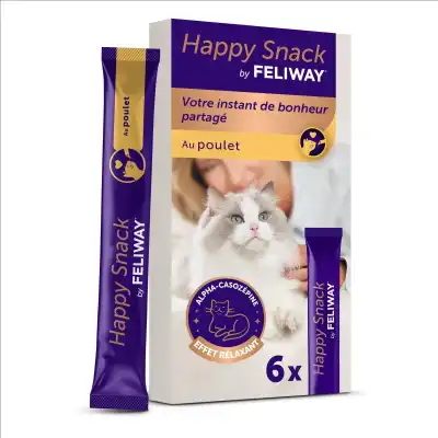 Feliway Happy Snack Relaxant Poulet B/6x15g à CHASSE SUR RHÔNE