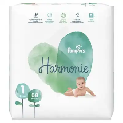 Pampers Harmonie Couche T1 Jumbo Paquet/68 à VITROLLES