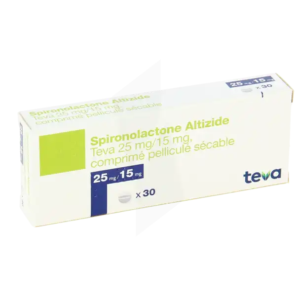 Spironolactone Altizide Teva 25 Mg/15 Mg, Comprimé Pelliculé Sécable