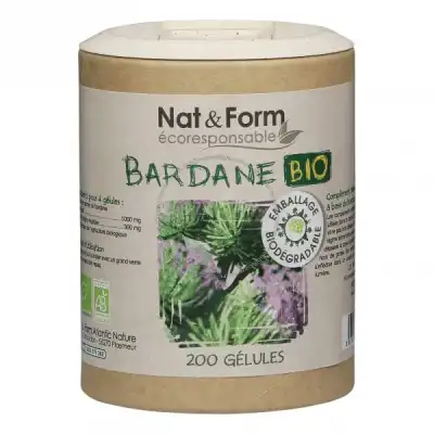 Nat&form Eco Responsable Bardane Bio Gélules B/200 à PINS-JUSTARET