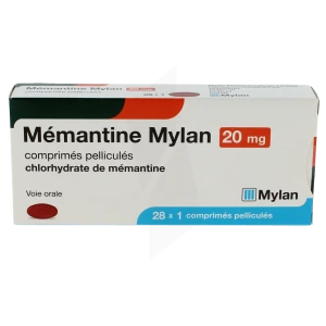 Memantine Mylan 20 Mg, Comprimé Pelliculé
