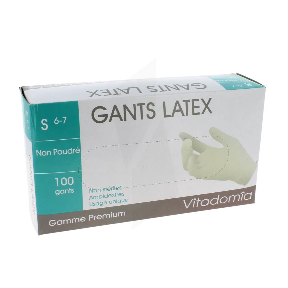 Vitadomia Gant Latex Sans Poudre Premium Ts 6/7 B/100