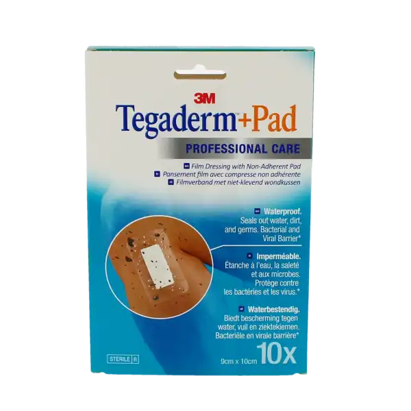 Tegaderm+pad Pansement Adhésif Stérile Avec Compresse Transparent 9x10cm B/10