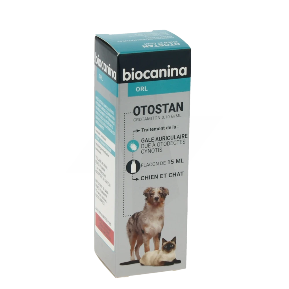Otostan Biocanina 0,10g/ml Solution Auriculaire En Gouttes Pour Chiens Et Chats, Solution Auriculaire En Gouttes