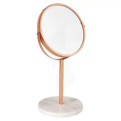 Miroir Pied Or Rose/marbre.x7   - Diamètre 17 Cm à Ris-Orangis