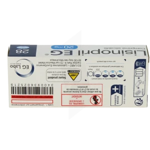 Lisinopril Eg 20 Mg, Comprimé Sécable