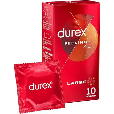Durex Feeling Xl Préservatif Lubrifié B/10 à Salins-les-Bains