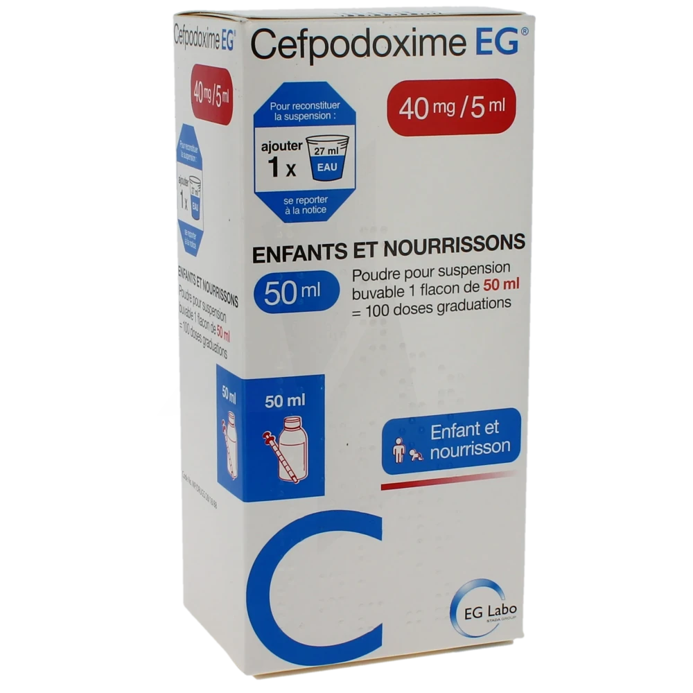Cefpodoxime Eg Enfants Et Nourrissons 40 Mg/5 Ml, Poudre Pour Suspension Buvable
