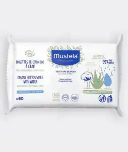 Acheter Mustela Bébé enfant Lingettes de Coton Bio à l'Eau Sachet/60 à Annecy