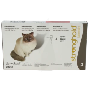 Stronghold 60 Mg Solution Pour Spot-on Pour Chats 7,6 - 10,0 Kg, Solution Pour Spot-on