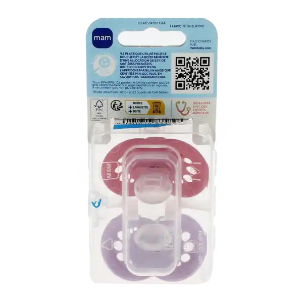 Mam Original Sucette Silicone 6mois+ Nature B/2