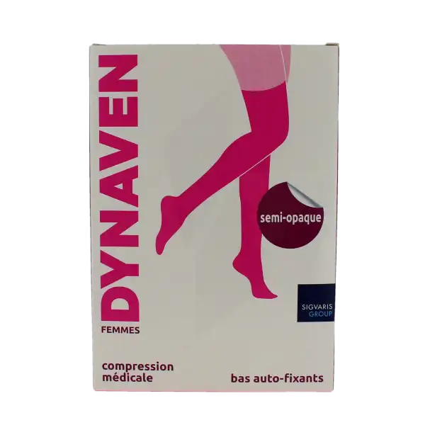 Sigvaris Dynaven Semi-opaque Bas Auto-fixants Classe 2 Femme Beige Normal L