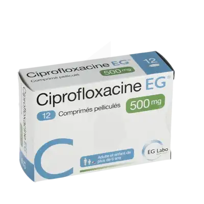 Ciprofloxacine Eg 500 Mg, Comprimé Pelliculé à PEYNIER
