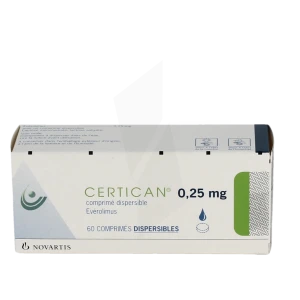 Certican 0,25 Mg, Comprimé Dispersible
