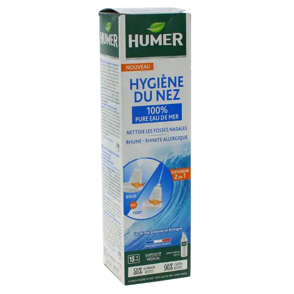 Humer Hygiène Du Nez Spray Nasal 100% Eau De Mer Spray De 150 Ml