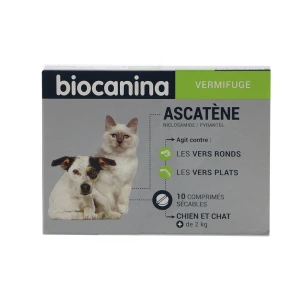 Ascatene Biocanina 400 Mg / 28,94 Mg Comprimes Pour Chiens Et Chats, Comprimé