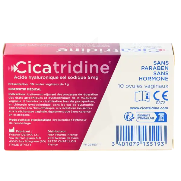 Cicatridine Ovule Acide Hyaluronique B/10