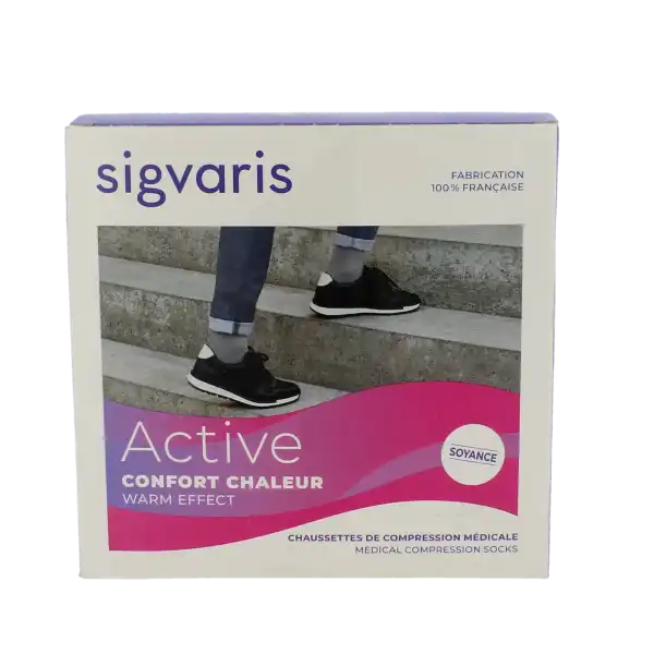 Sigvaris Active Confort Chaleur Soyance Chaussette Classe 2 Femme Noir Normal L