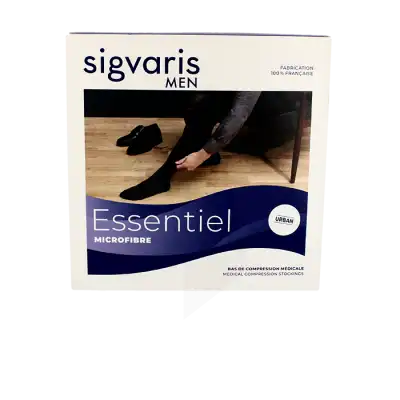 Sigvaris Essentiel Microfibre 2 Bas Homme Po Noir Mn à Saint-Avold