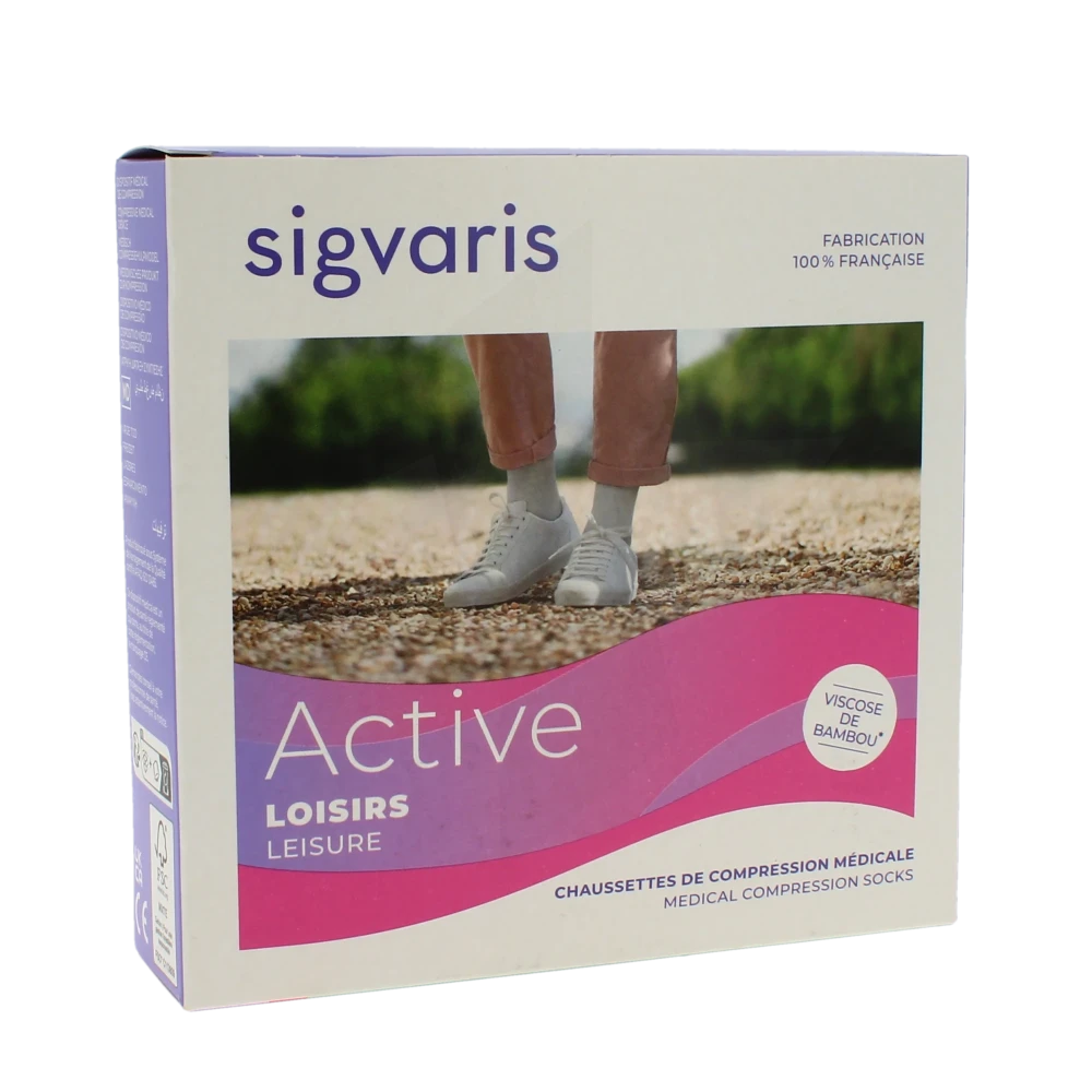 Sigvaris Active Loisirs New Chaussette Classe 2 Femme Noir Long M
