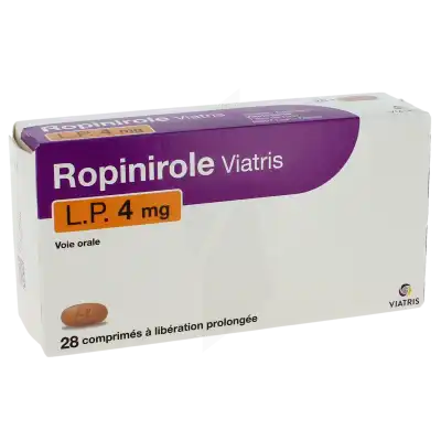 Ropinirole Viatris Lp 4 Mg, Comprimé à Libération Prolongée à CHAMPAGNOLE