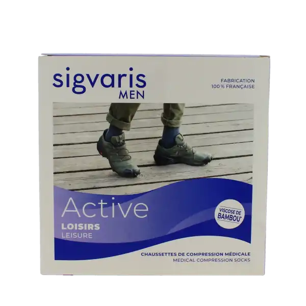 Sigvaris Active Loisirs New Chaussette Classe 2 Homme Noir Long S