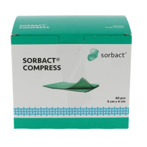 Sorbact Compress, Pansement Liant Les Bactéries Et Les Champignons - 4x6cm - Boite De 40
