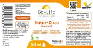 Be-life Natur-d 400 Ui Solution Buvable Fl Compte-gouttes/50ml
