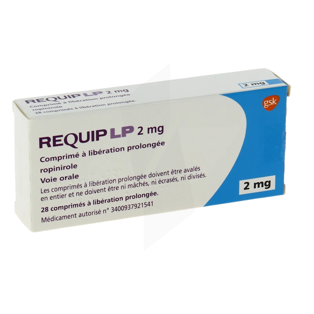 Requip Lp 2 Mg, Comprimé à Libération Prolongée