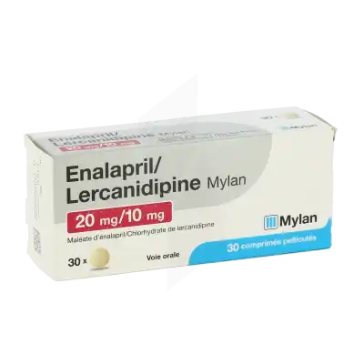 Enalapril/lercanidipine Viatris 20 Mg/10 Mg, Comprimé Pelliculé à Nice