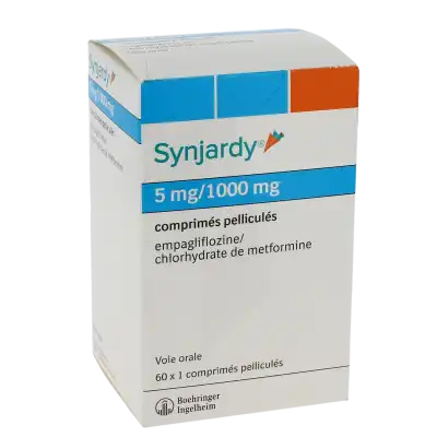Synjardy 5 Mg/1000 Mg, Comprimé Pelliculé à CHAMPAGNOLE