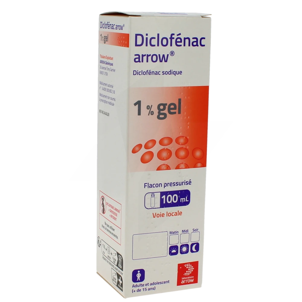 Diclofenac Arrow 1 %, Gel En Flacon Pressurisé