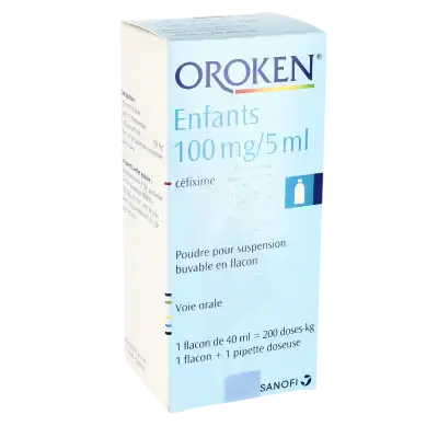 Oroken Enfants 100 Mg/5 Ml, Poudre Pour Suspension Buvable En Flacon à CUERS
