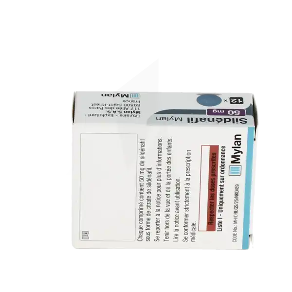 Sildenafil Viatris 50 Mg, Comprimé Pelliculé