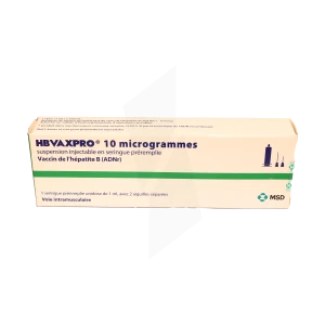 Hbvaxpro 10 Microgrammes, Suspension Injectable En Seringue Préremplie. Vaccin De L'hépatite B (adnr)