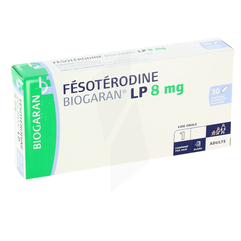 Fesoterodine Biogaran Lp 8 Mg, Comprimé à Libération Prolongée