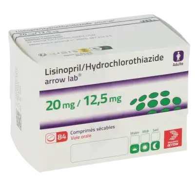 Lisinopril/hydrochlorothiazide Arrow Lab 20 Mg/12,5 Mg, Comprimé Sécable à Casteljaloux
