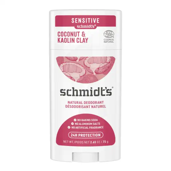 Schmidts' Déodorant Sensibilité Noix De Coco Argile Kaolin Stick/58ml