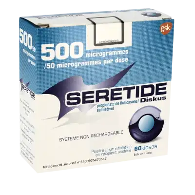 Seretide Diskus 500 Microgrammes/50 Microgrammes/dose, Poudre Pour Inhalation En Récipient Unidose à Dreux