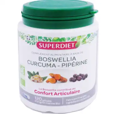 Superdiet Boswellia Curcuma Piperine Bio Gélules B/120 à VALENCE