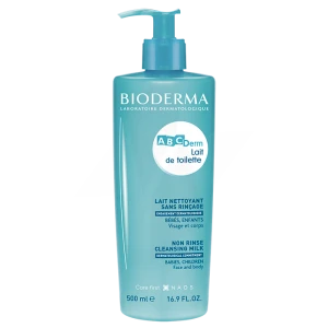 Bioderma Abcderm Lait De Toilette Bébé Nettoyant Sans Rinçage 500ml