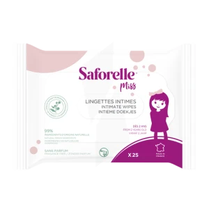 Saforelle Miss Lingettes Intimes Biodégradable Paquet/25