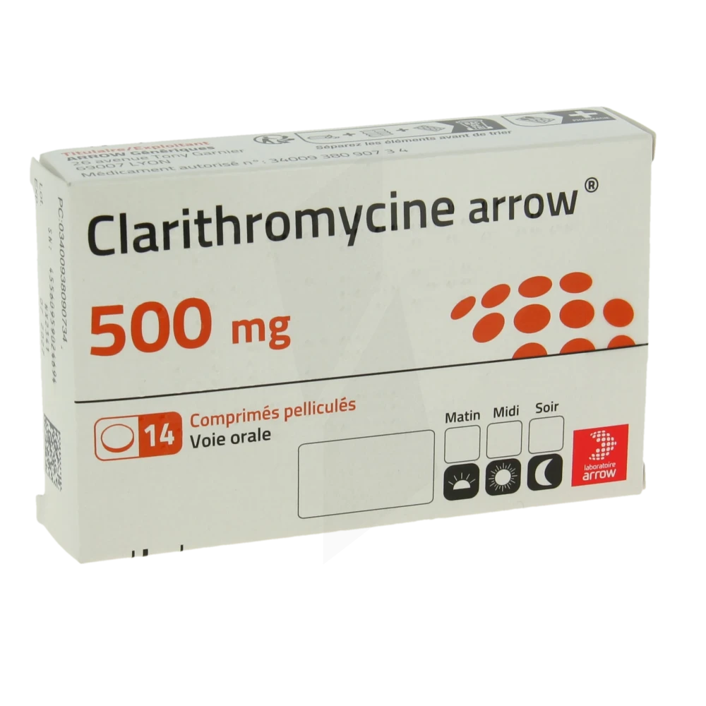 Clarithromycine Arrow 500 Mg, Comprimé Pelliculé