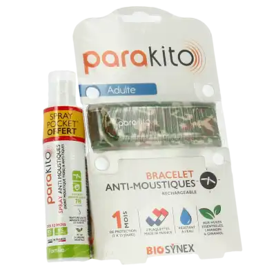 Parakito Bracelet Anti-moustique Adulte Camouflage +spray Offert 30ml à Noisy-le-Roi