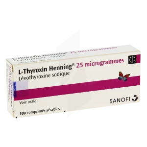 L-thyroxin Henning 25 Microgrammes, Comprimé Sécable