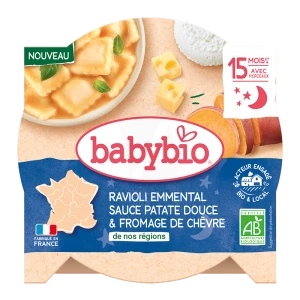 Babybio Alimentation Infantile Ravioli Emmental Sauce Patate Douce Doypack/190g