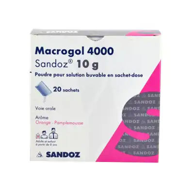 Macrogol 4000 Sandoz 10 G, Poudre Pour Solution Buvable En Sachet à GRENOBLE
