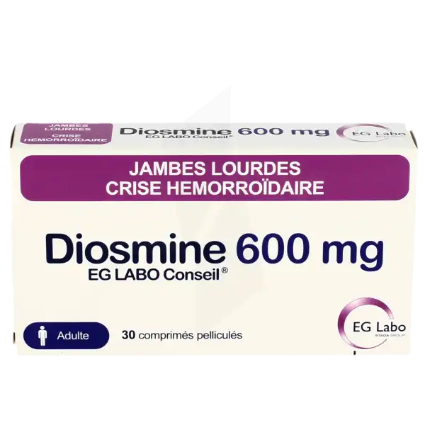 Diosmine Eg Labo Conseil 600 Mg, Comprimé Pelliculé